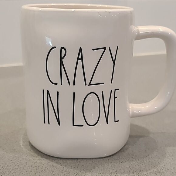 NEW Rae Dunn CRAZY IN LOVE double sided mug - Picture 1 of 4